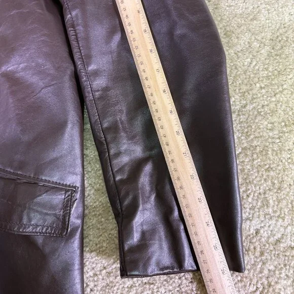 Vtg Cooper Coat Mens 42 L Brown Leather Jacket Removable Faux Fur Lined Made USA - Picture 8 of 10